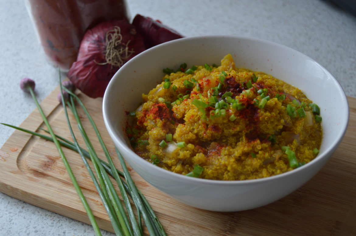 Curried Quinoa with Turmeric, Cumin and Cayenne Nest and Glow