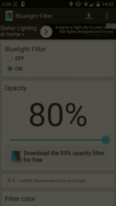 use a bluelight filter at night for better sleep