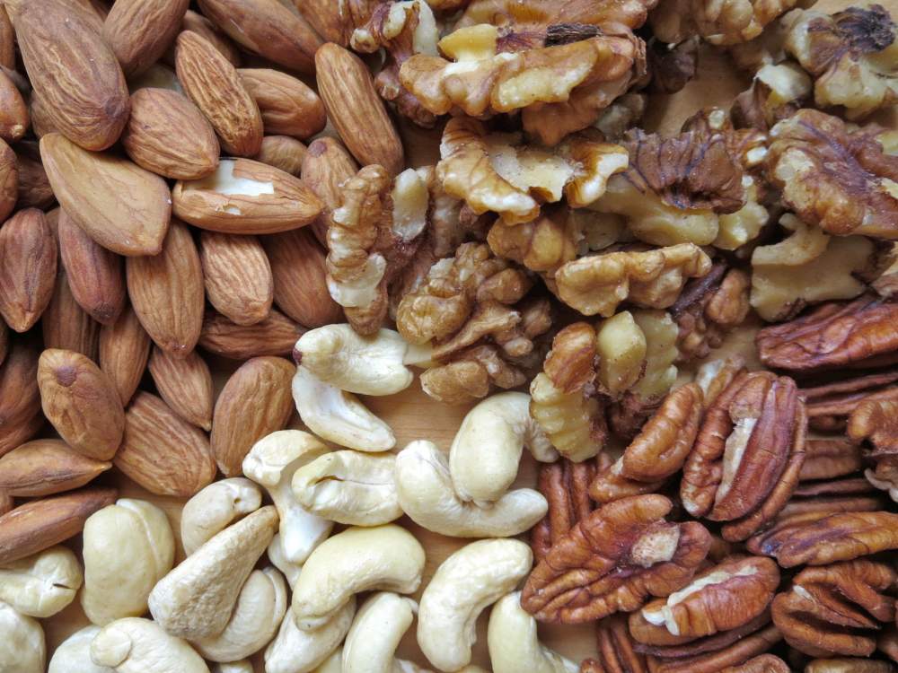 nuts almonds walnuts cashews and pecans