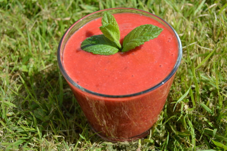 raw chia strawberry jam in a jar