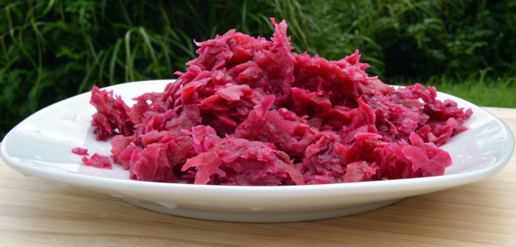 unpasteurized sauerkraut on a plate