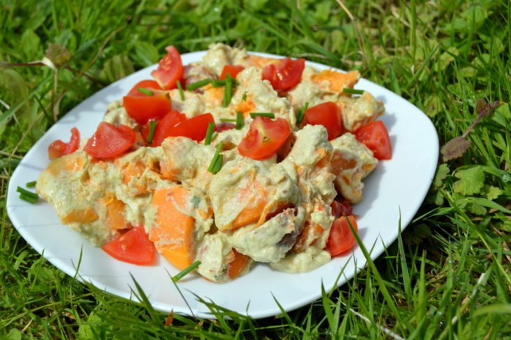 Avocado and Sweet Potato Salad on a plate