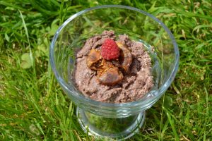 Quick Raw Chocolate Spread with a fig and rasberry for World chocolate day