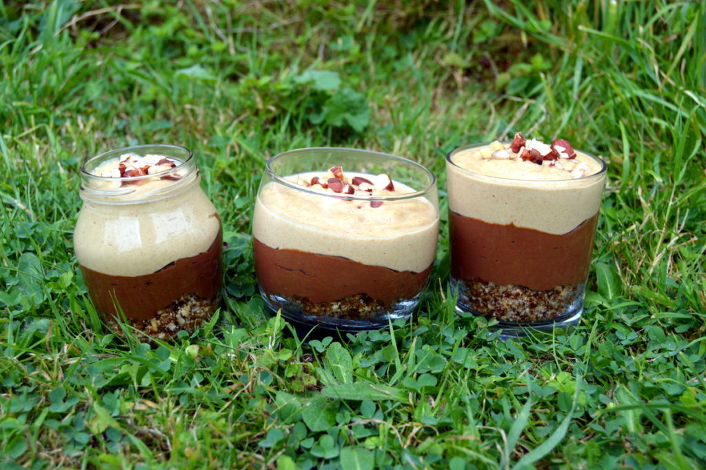 Chocolate Avocado Mousse with Salted Caramel Pots