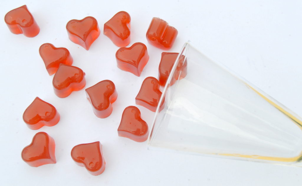 Vegetarian Rose Gummy Sweet Hearts