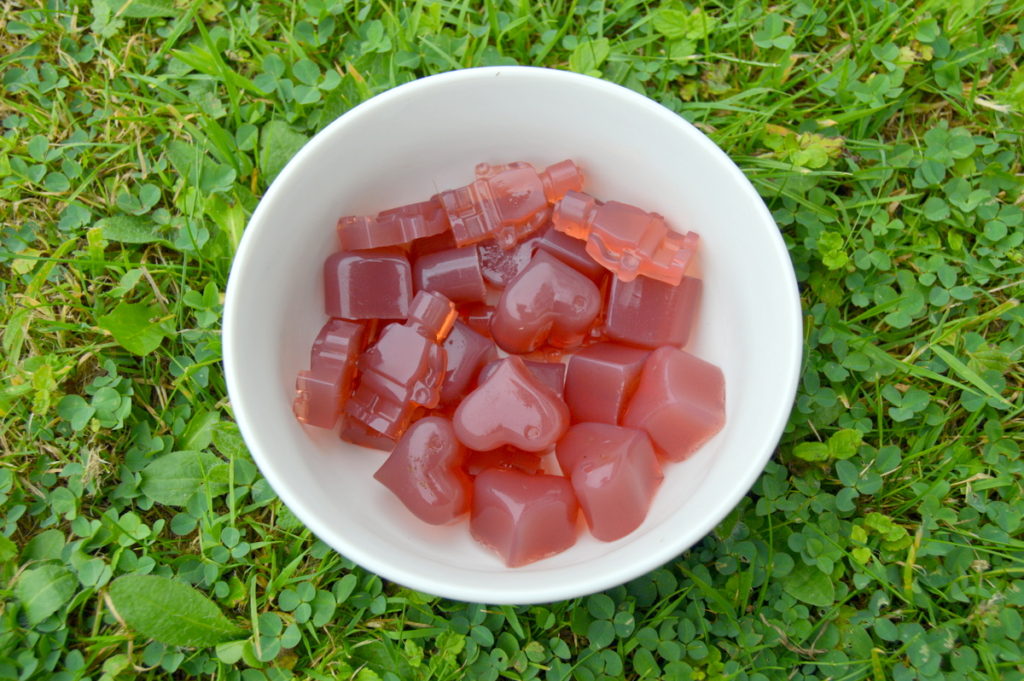 Bowl of Vegetarian Rose Gummy Sweets