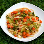 Cauliflower Leaves Noodle Stir Fry