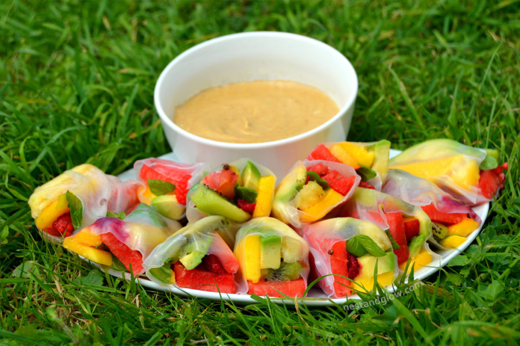 Fruity Summer Rolls with Salted Caramel Dip