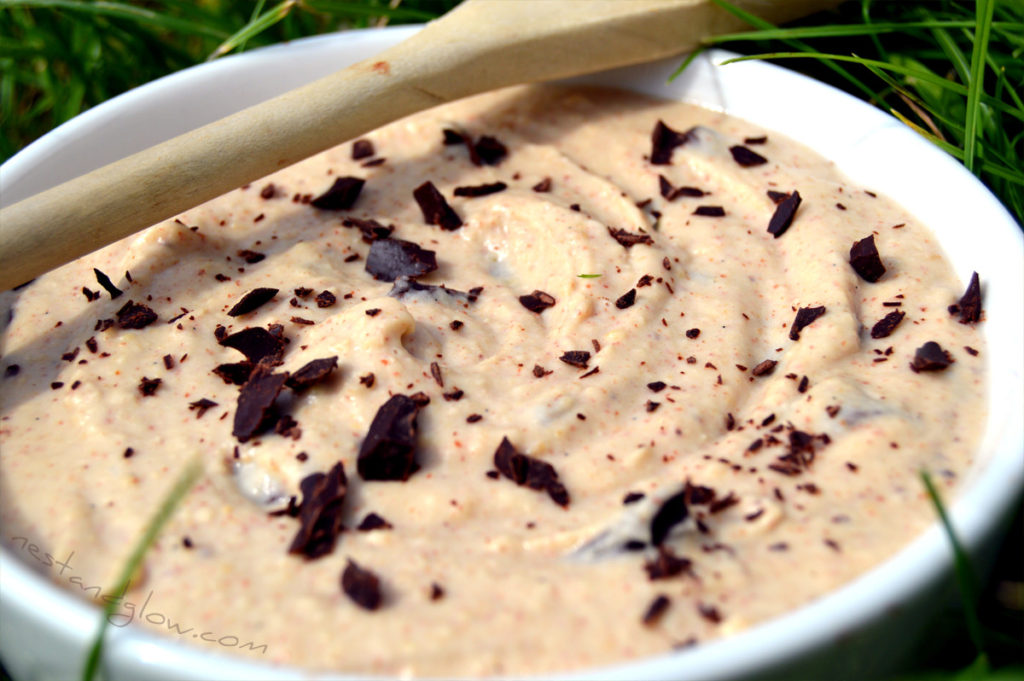 Healthy Cookie Dough with Chocolate Chunks Close up