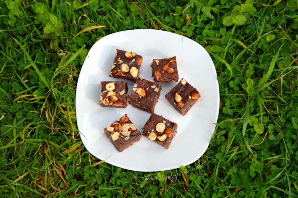 Nutella Chocolate Hazelnut Fudge on a plate