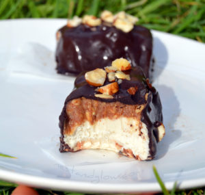 snickers raw vegan ice cream bar recipe that's easy to make and full of goodness. Contains heart healthy fats, fibre and protein in this snickers ice cream bar recipe