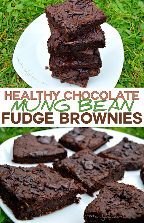 healthy-chocolate fudge mung bean brownies