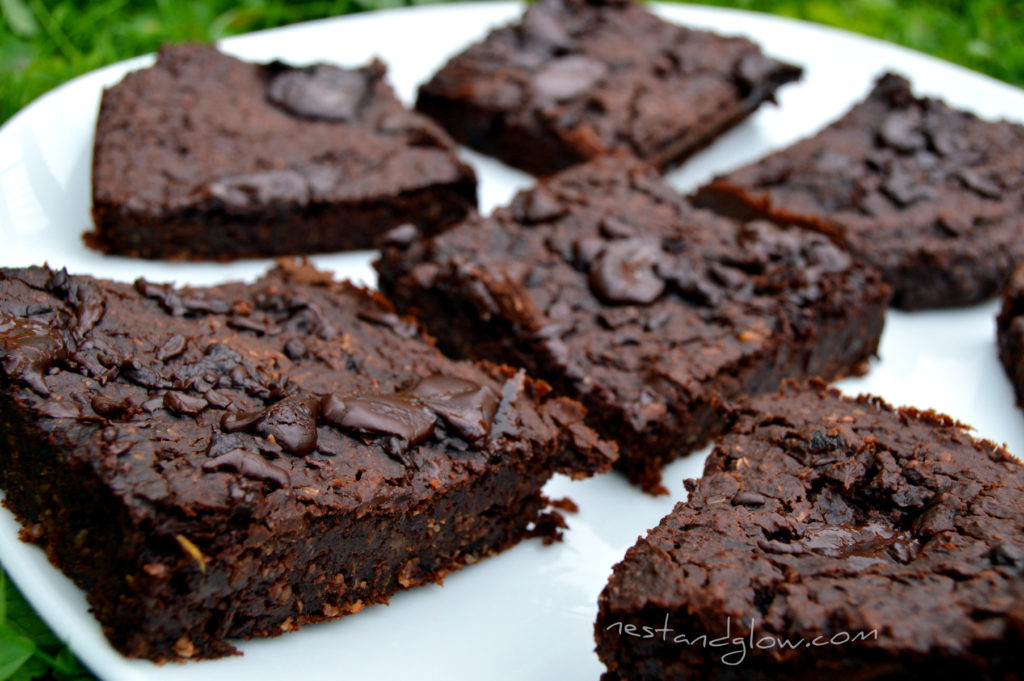 Healthy Chocolate Fudge Mung Bean Brownies Close Up