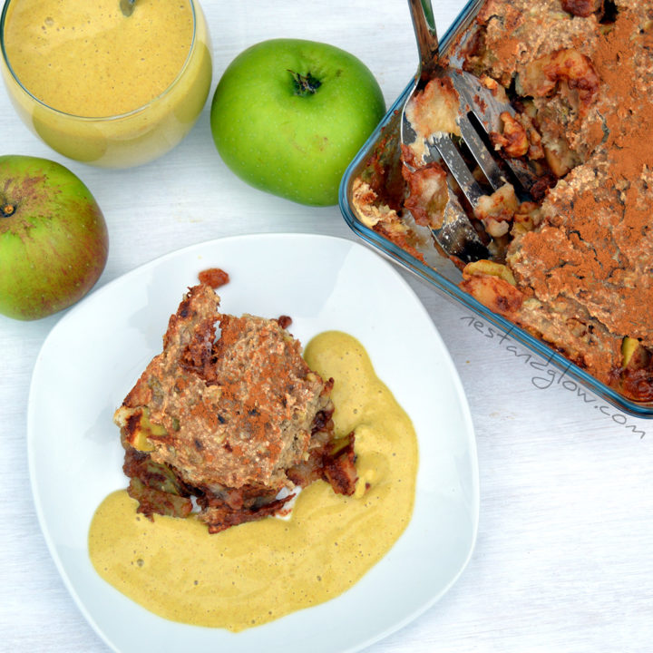 Healthy Apple Crumble with Cashew Custard