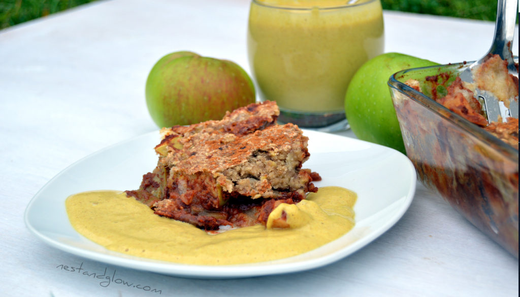 A piece of Healthy Oat Apple Crumble