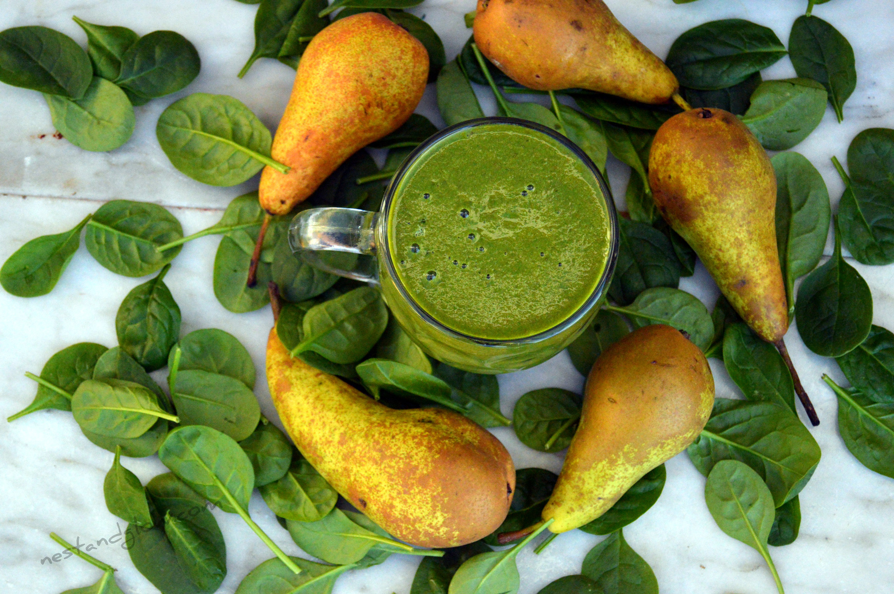 Hemp Protein Pear Spinach Smoothie Nest and Glow