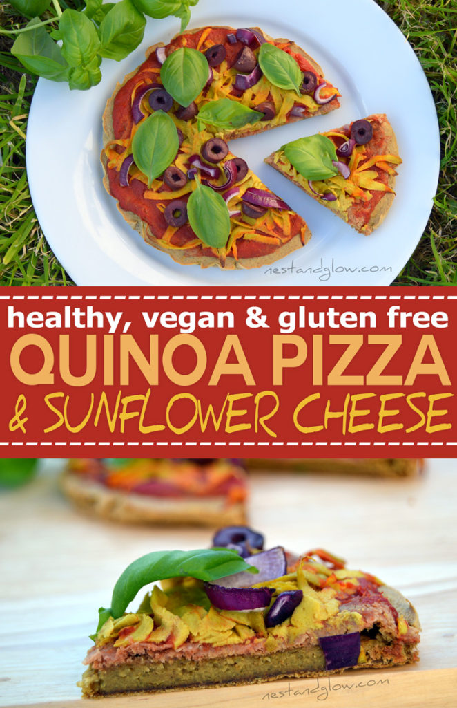 Gluten free easy quinoa crust pizza recipe