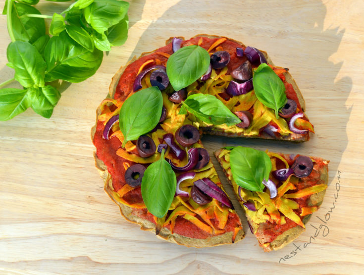 Gluten free vegan quinoa crust pizza recipe