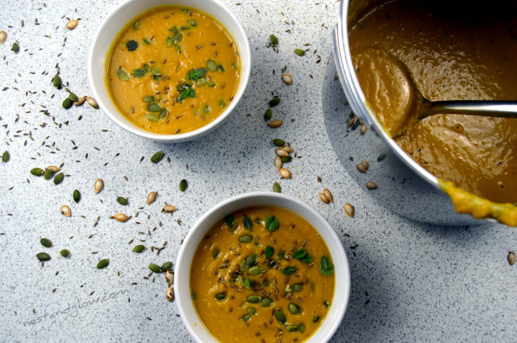 Dairy free butternut almond soup