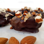 Almond Stuffed Medjool Dates Dipped in Raw Chocolate