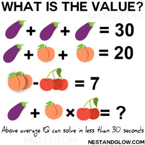 Aubergine Peach Cherries Maths Puzzle