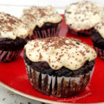 Black Bean Chocolate Fudge Muffins with Vanilla Frosting