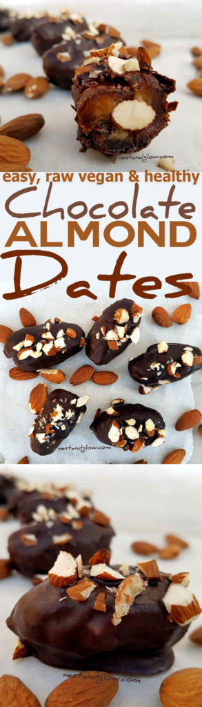 Easy recipe for almond stuffed raw chocolate dates