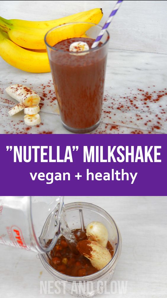Quick and easy recipe for raw dairy-free Chocolate Hazelnut Banana Fudge Milkshake. Vegan, dairy free, gluten free and healthy.