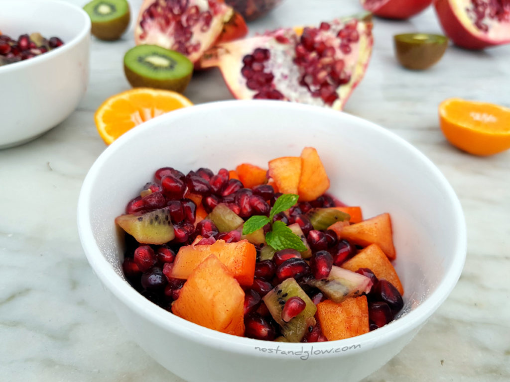 Winter Fruit Salad recipe - pomegranate, persimmon and clementine