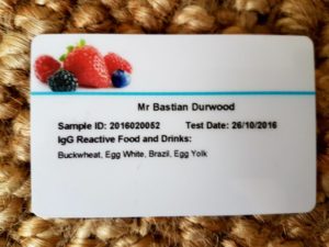 york test food card