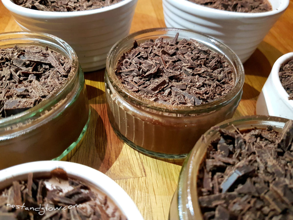 A selection of dairy free chocolate mousse