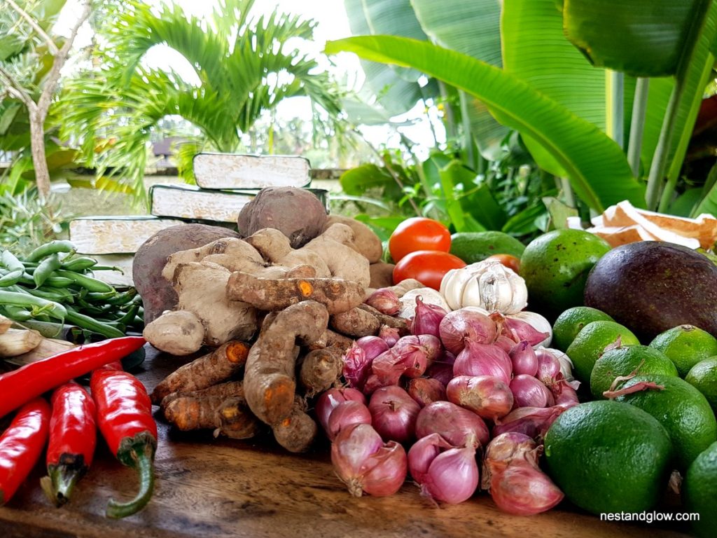 Vegetables and spices from bali farmers market