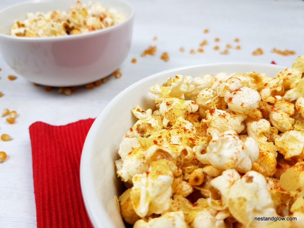 Dairy free cheesy vegan bbq popcorn