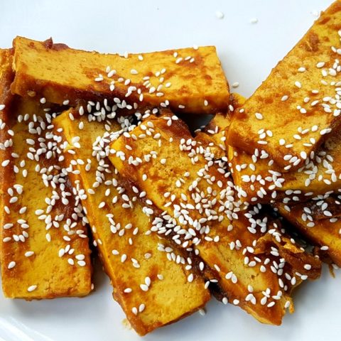 Crispy Tofu Teriyaki - oil free