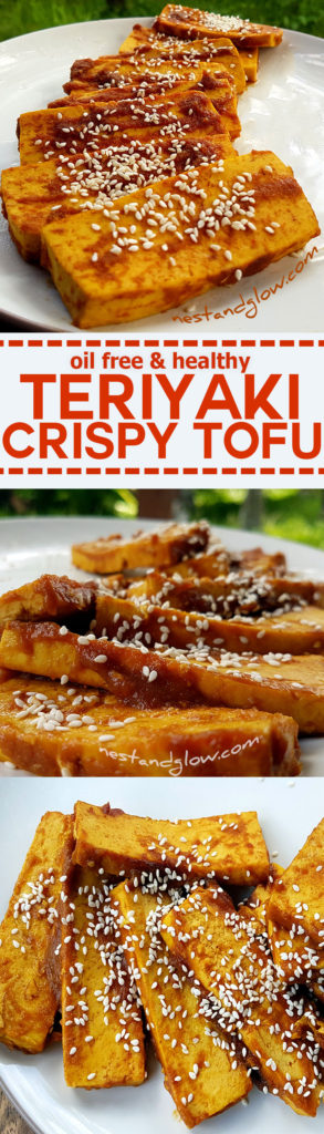 Crispy Tofu in Teriyaki Recipe - oil free and homemade sauce