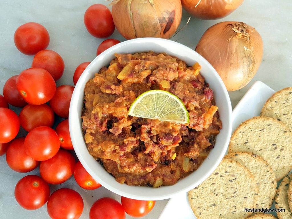 Spicy Kidney Bean Tomato Dip Nest and Glow