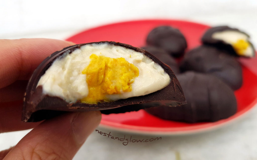 Vegan DIY cadbury cream eggs