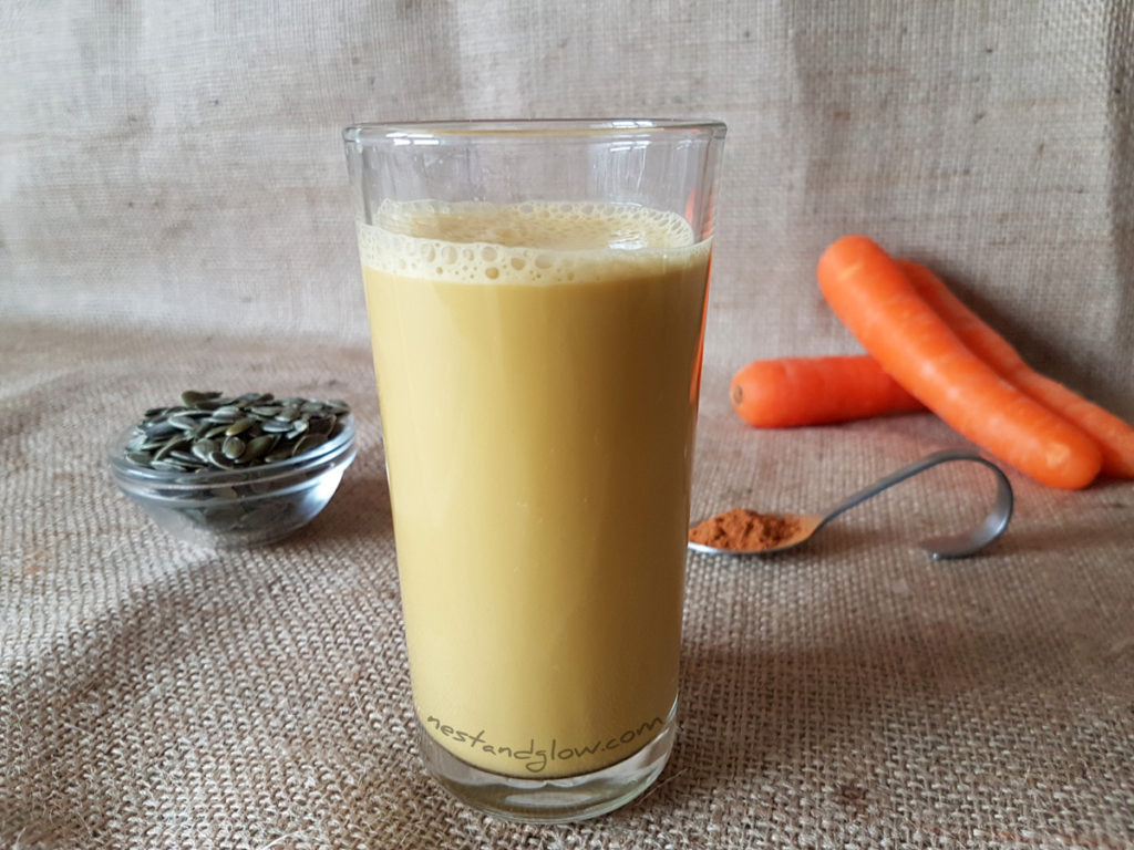 easy to make carrot pumpkin seed milk