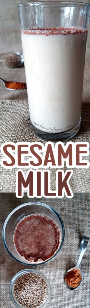 Easy to make nut and dairy free Sesame Seed Cinnamon Milk 