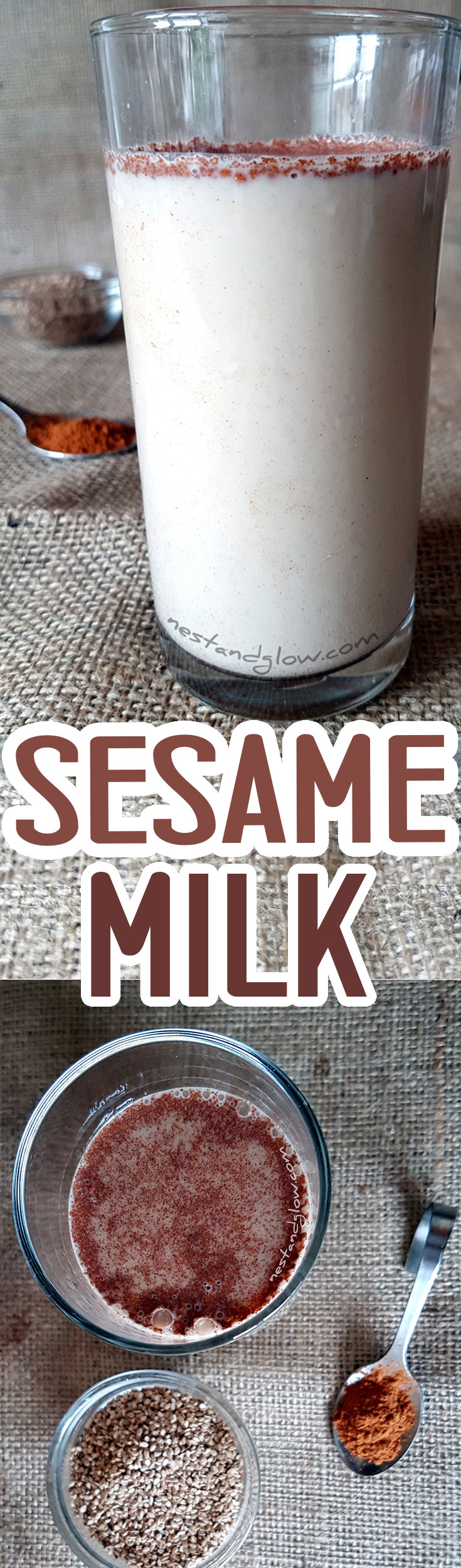 Sesame Seed Cinnamon Milk Recipe DairyFree, Vegan and NutFree