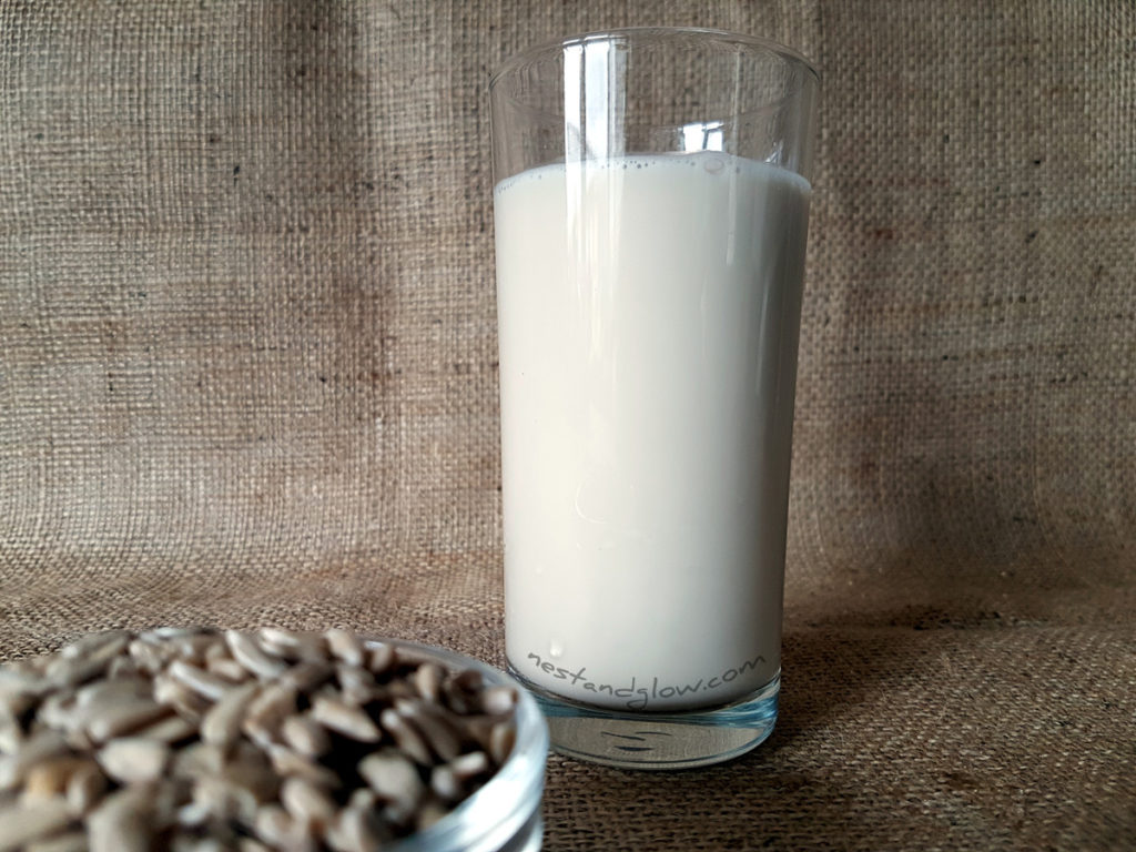 A glass of Sunflower Seed Milk