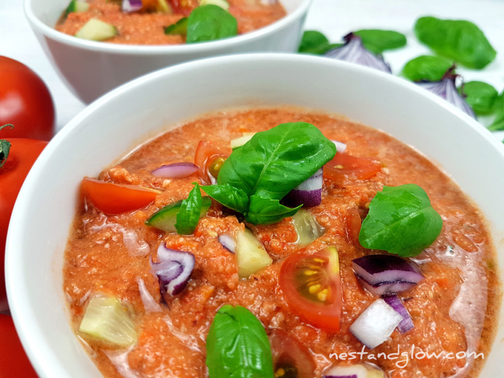 Almond Tomato Red Pepper Gazpacho Raw Soup