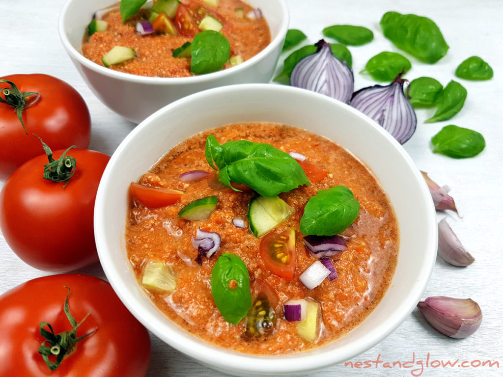 Almond Tomato Red Pepper Gazpacho Soup