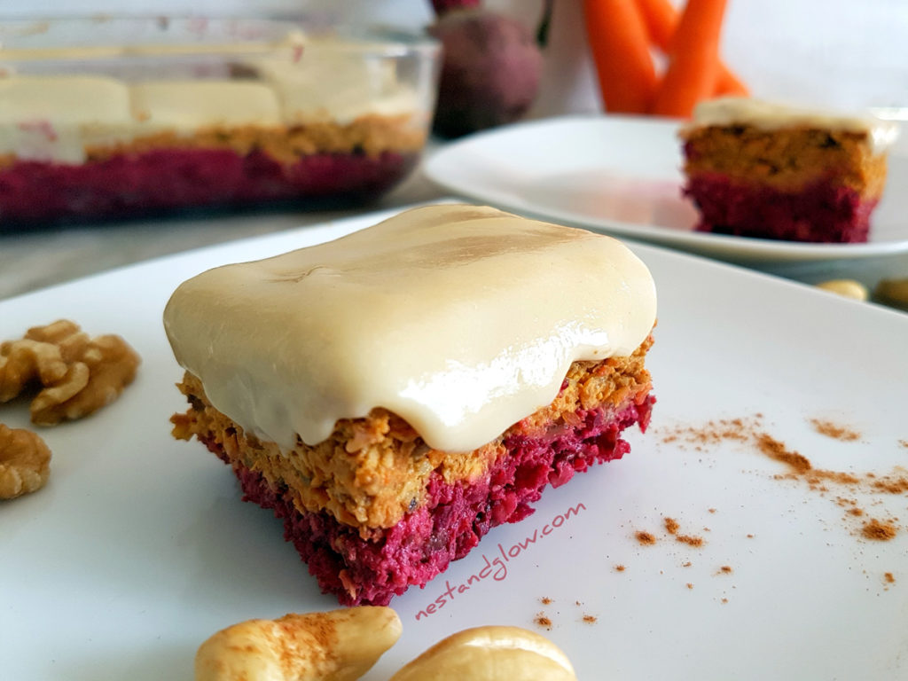 Raw Carrot Beetroot Healhty Cake Recipe