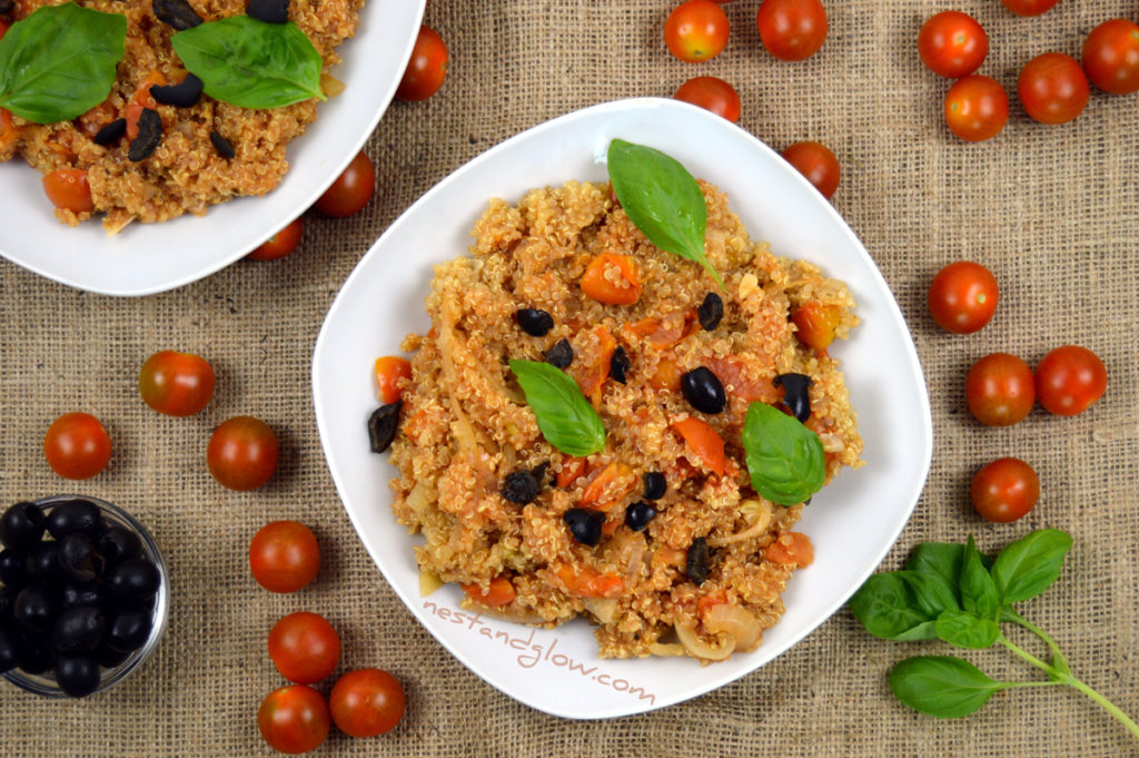 Easy One-pot Tomato Basil Quinoa