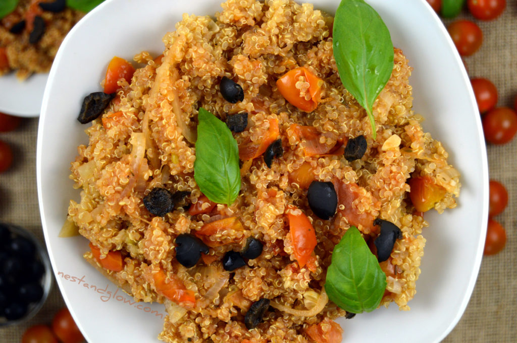 One-pot Tomato Basil Quinoa With Black Olives