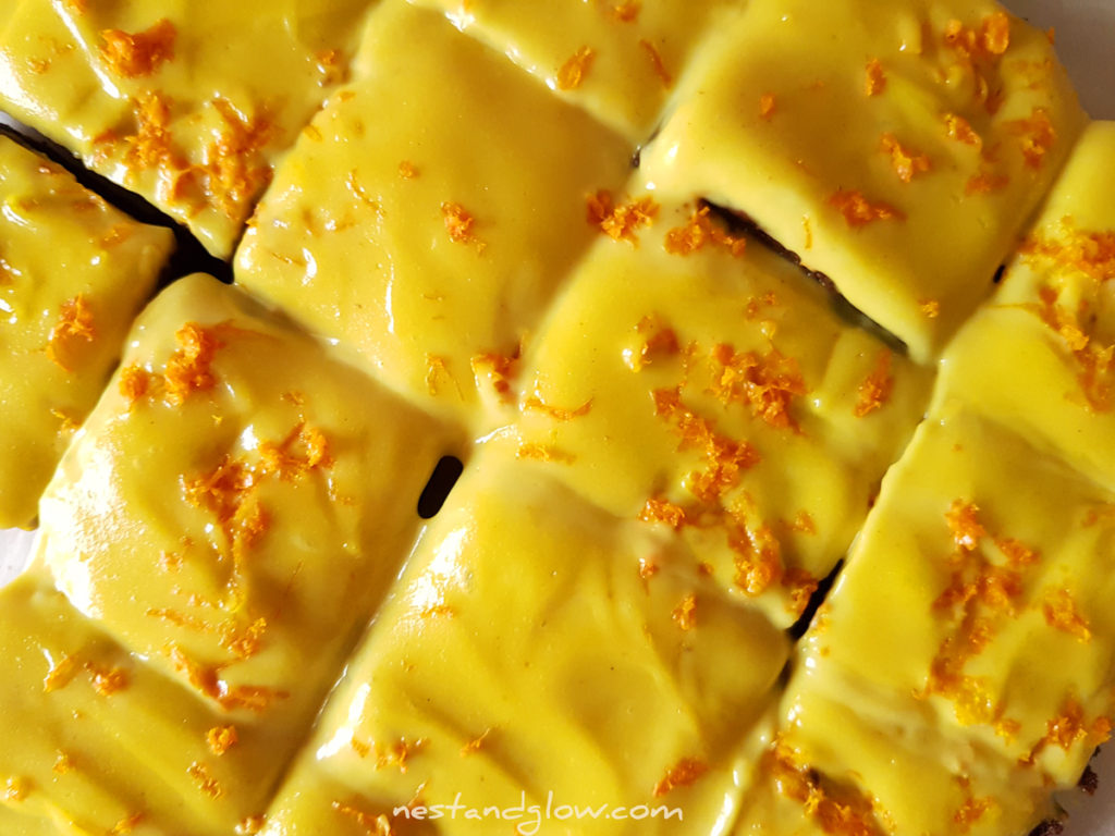 Raw Orange Cashew Frosted Brownie