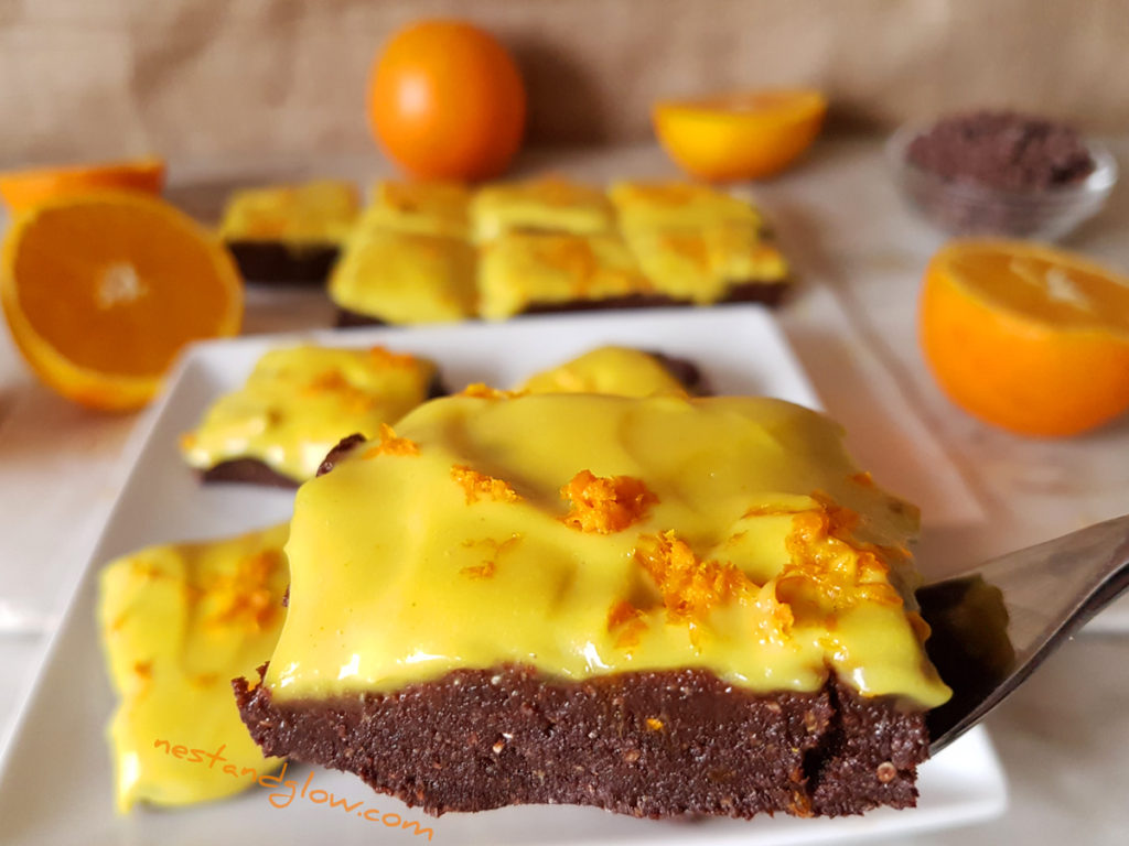 Raw Vegan Chocolate Orange Frosted Brownie Recipe