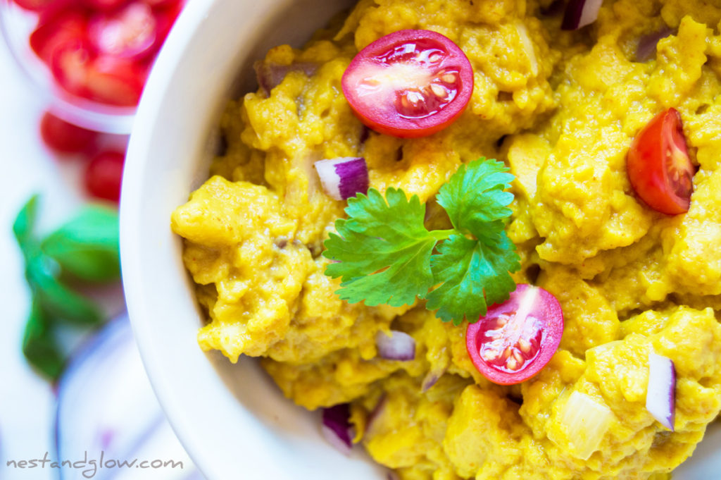 Chickpea Scrambled Eggs Close Up