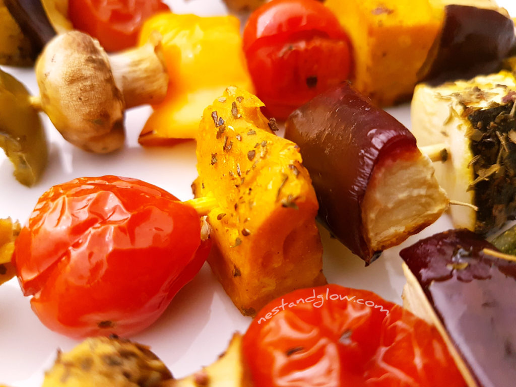 Chickpea Tofu Vegetable Kebabs